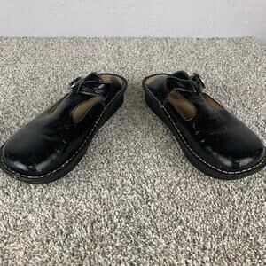 Alegria Mary Jane Clogs Womens Size 9 Black Gold Fleck Leather Comfort Nursing